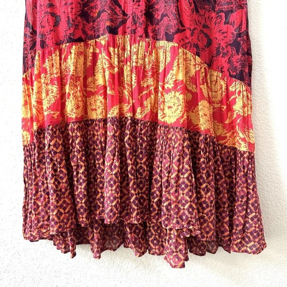FREE PEOPLE Gotta Have You Mixed Print Cotton Tunic Top Boho Size Small - Picture 6 of 9